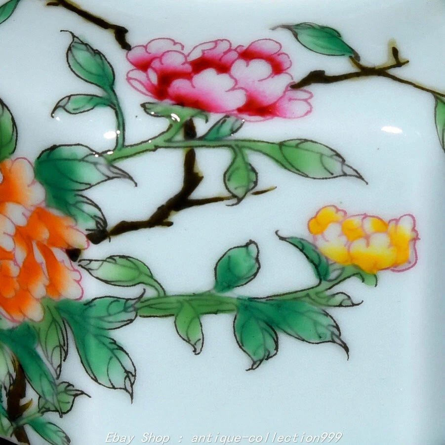 7"Yongzheng Enamel Colour Porcelain Flower Bird Word Pattern Wine Tea Pot Flagon
