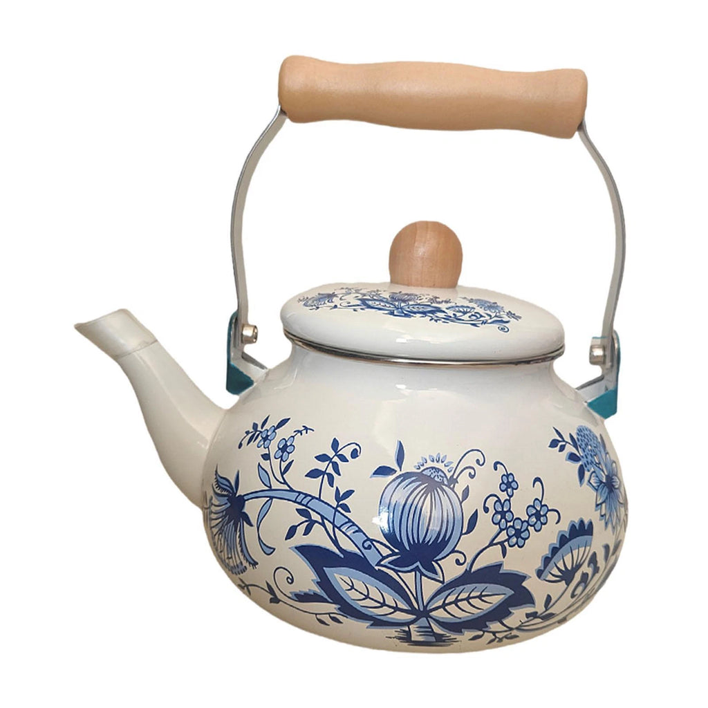 Enamel Teapot 2.5L Sturdy Porcelain Tea Pot for Home Kitchen Decor Hot Water