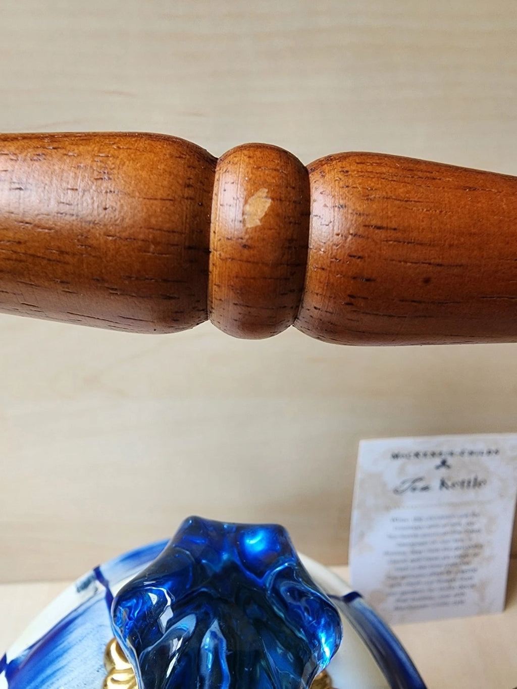 💙 Mackenzie Childs Blue Royal Check Enamel Tea Kettle Teapot - New