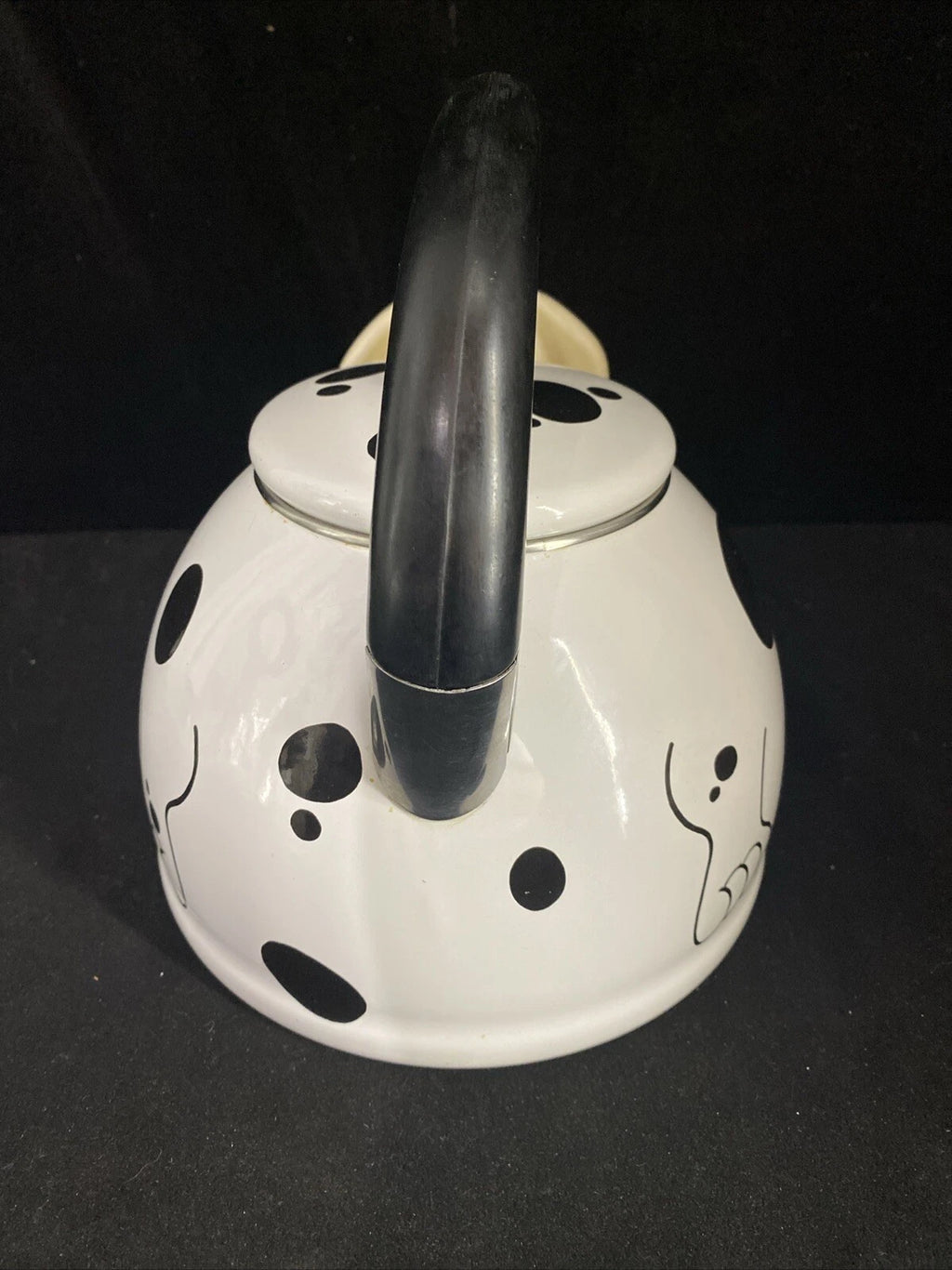 Whistle Teapot Kamenstein Dalmatian Dog Kettle Tea White 1980s Great Shape!