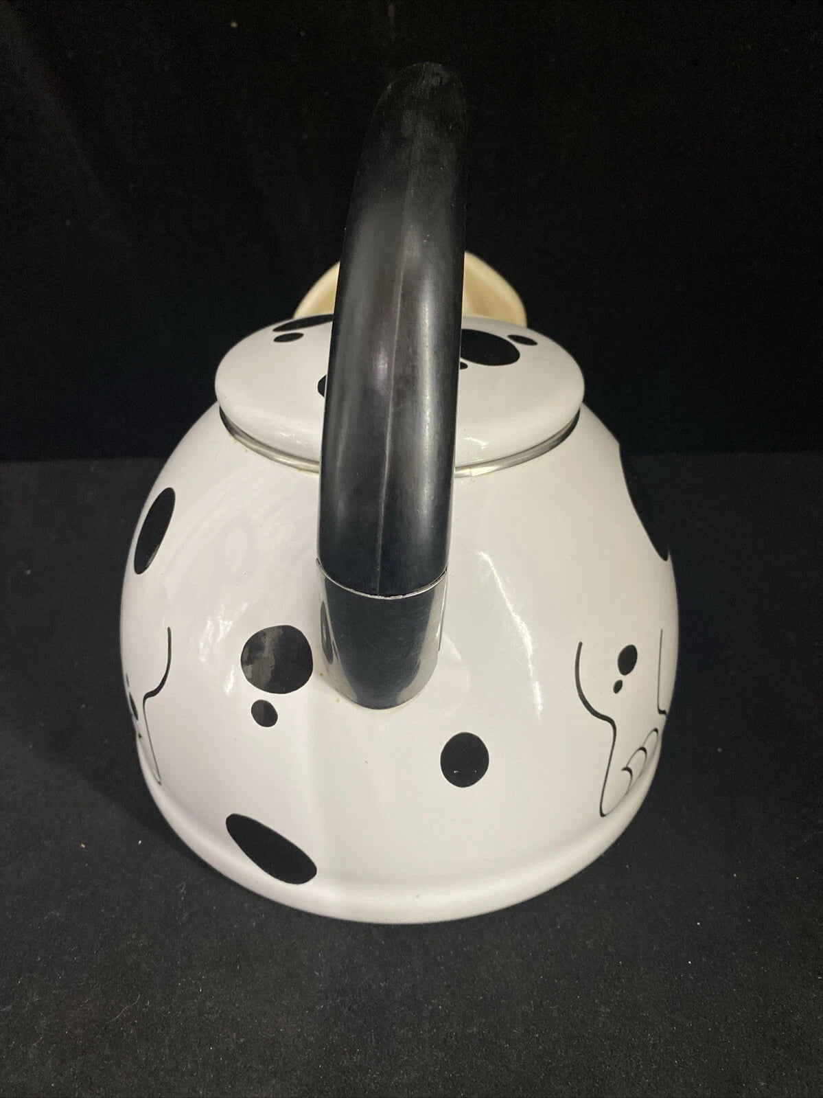 Whistle Teapot Kamenstein Dalmatian Dog Kettle Tea White 1980s Great Shape!