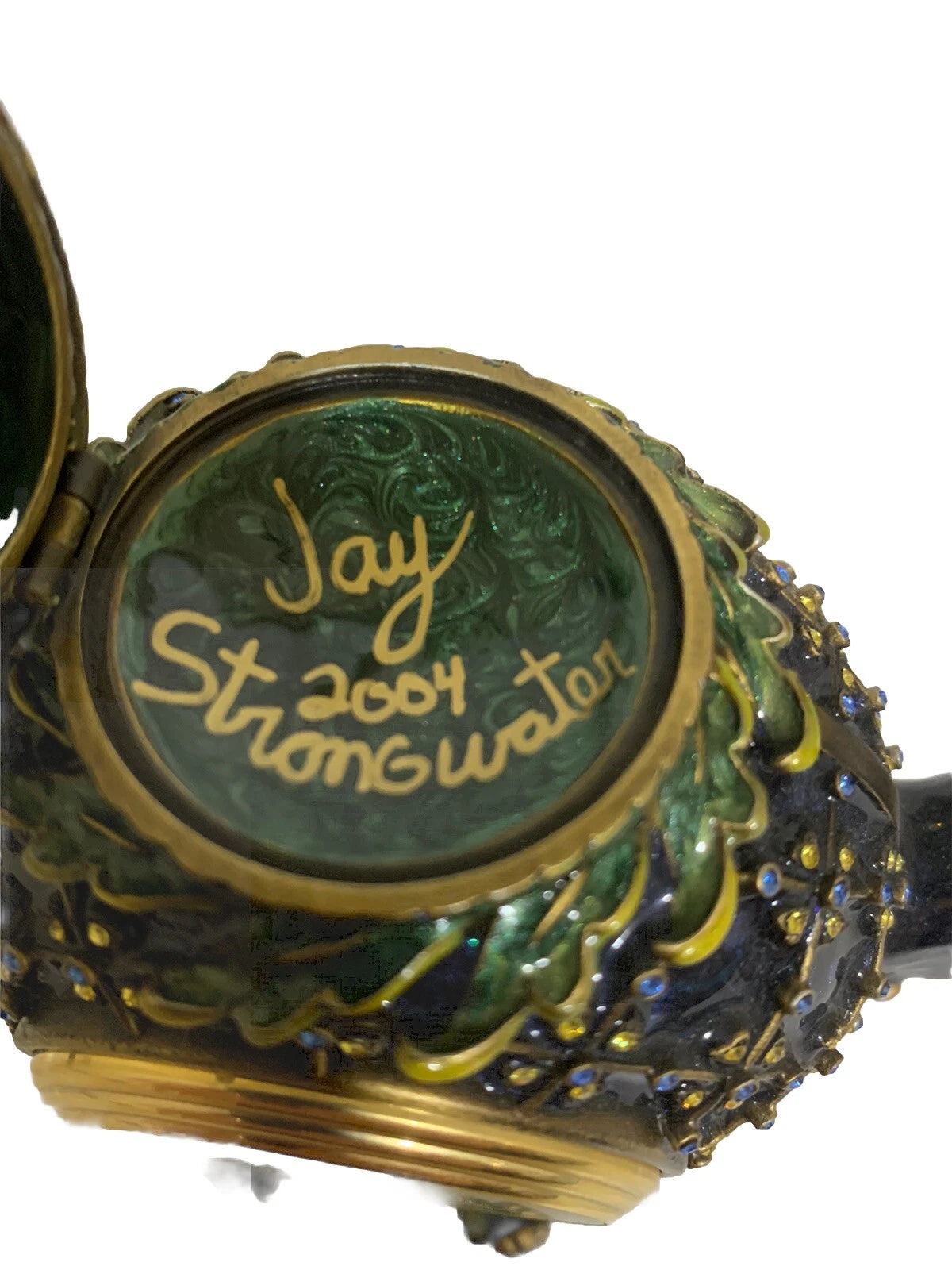 Jay Strongwater Enamel & Swarovski Crystals Lewis Carroll Inspired Teapot Clock