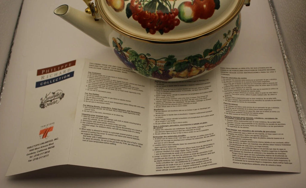 Tabletops Unlimited Phillippe Richard Kensington Garden Induction Teapot Kettle