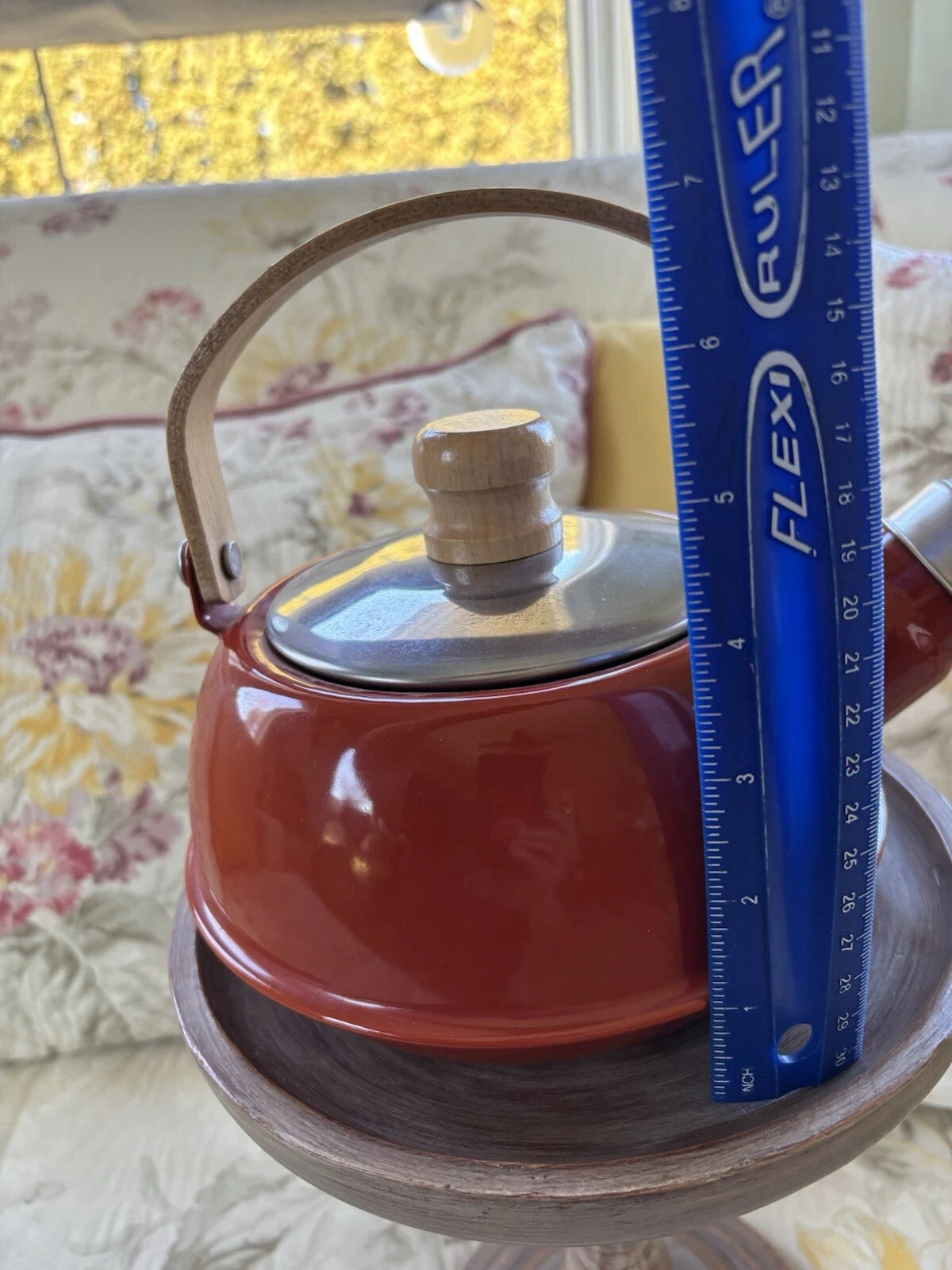Kamenstein Enamel  Tea Kettle Wood Handle & Stopper