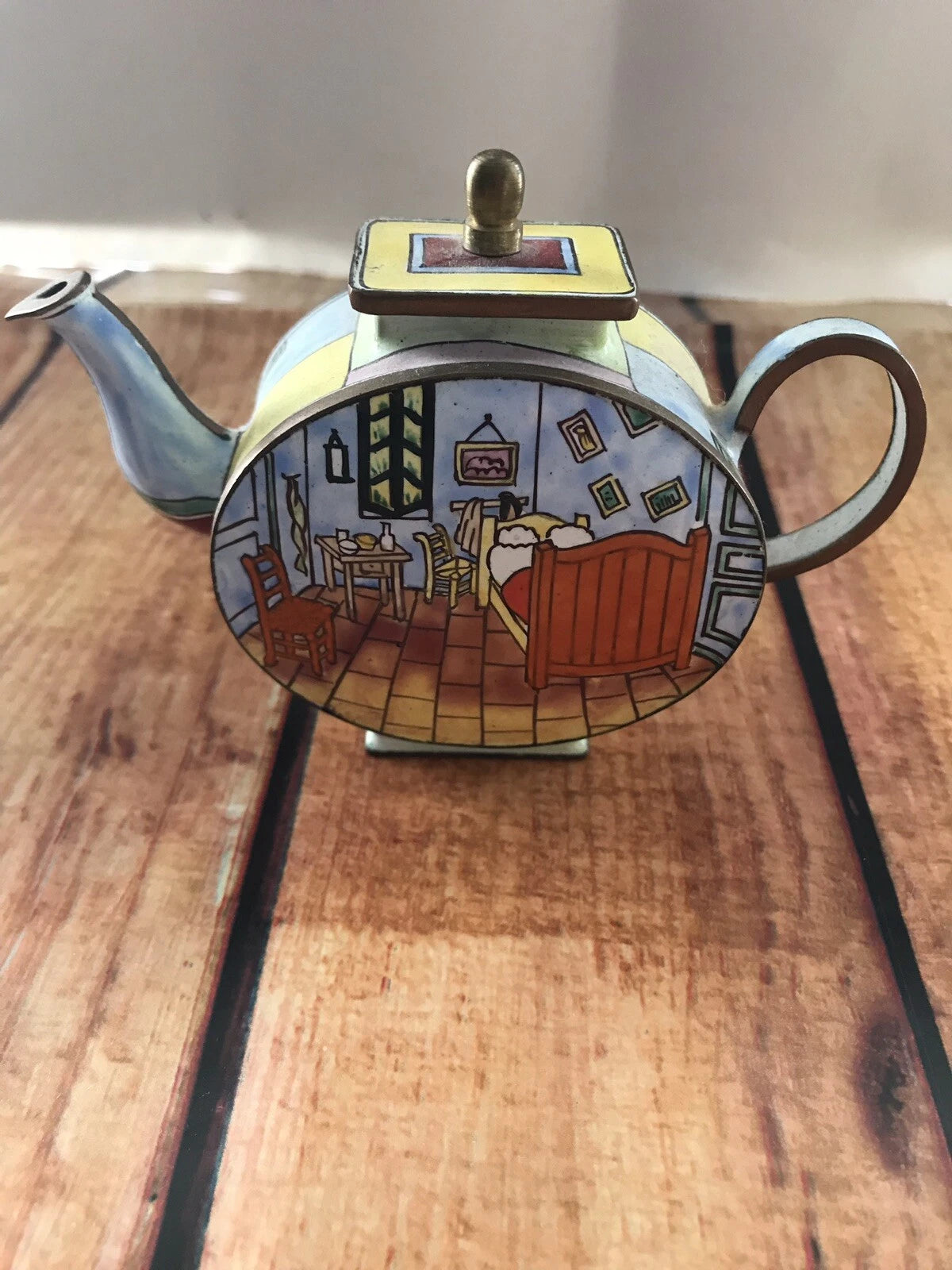 Vintage miniature enamel teapot Bedroom Vincent Porcelain