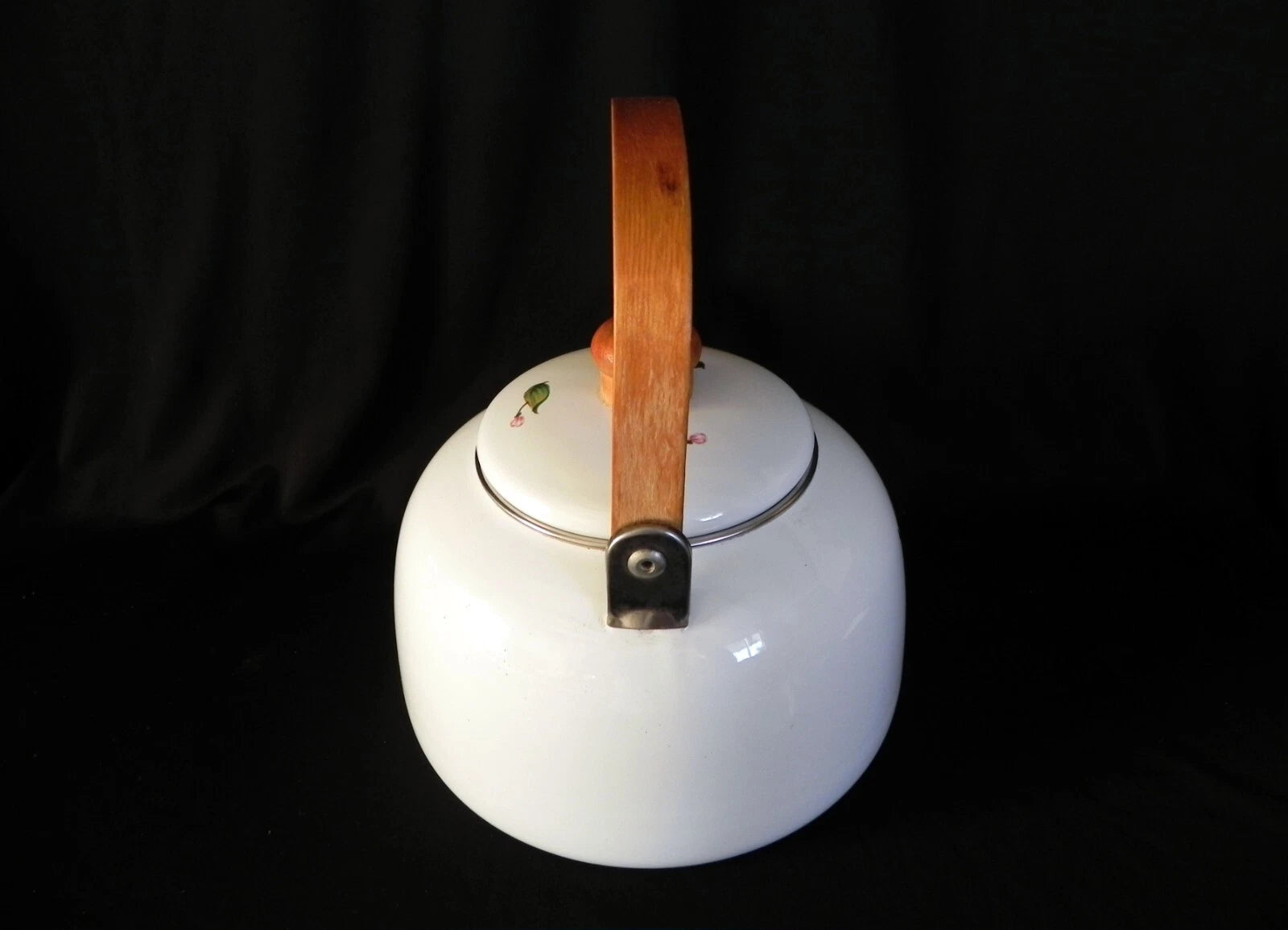 Vintage HIMARK Kitchen Concepts MALUS APPLES Enameled Tea Kettle Pot