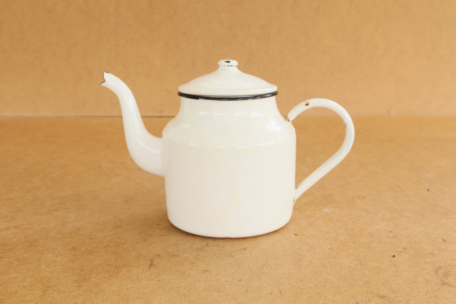 Enamelware Vintage Kitchen Enamel Tea Kettle Teapot Kitchenware Marked 1969