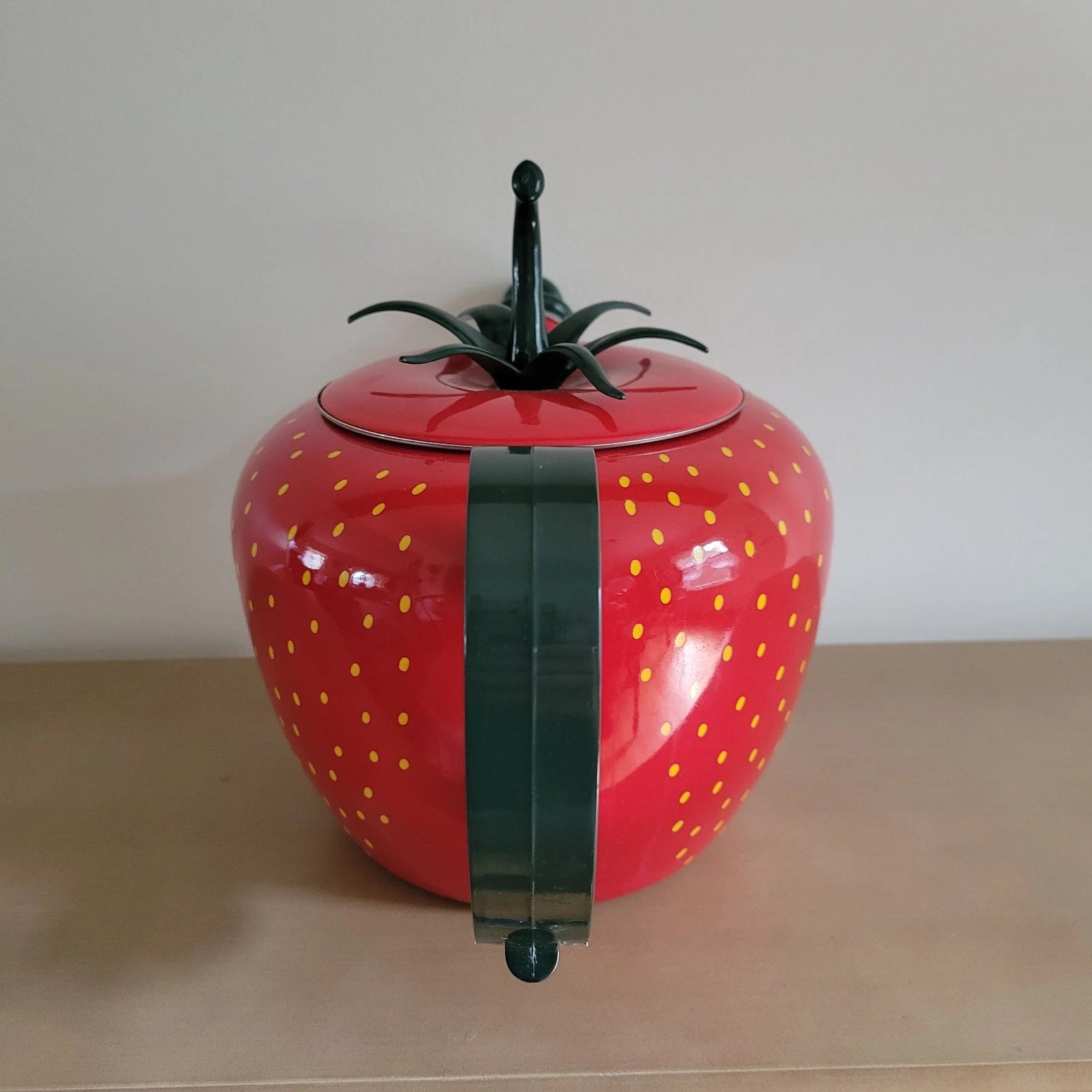 VTG Copco Whistling Teapot/Kettle Strawberry Kitchen Enamelware Metal Kitschy