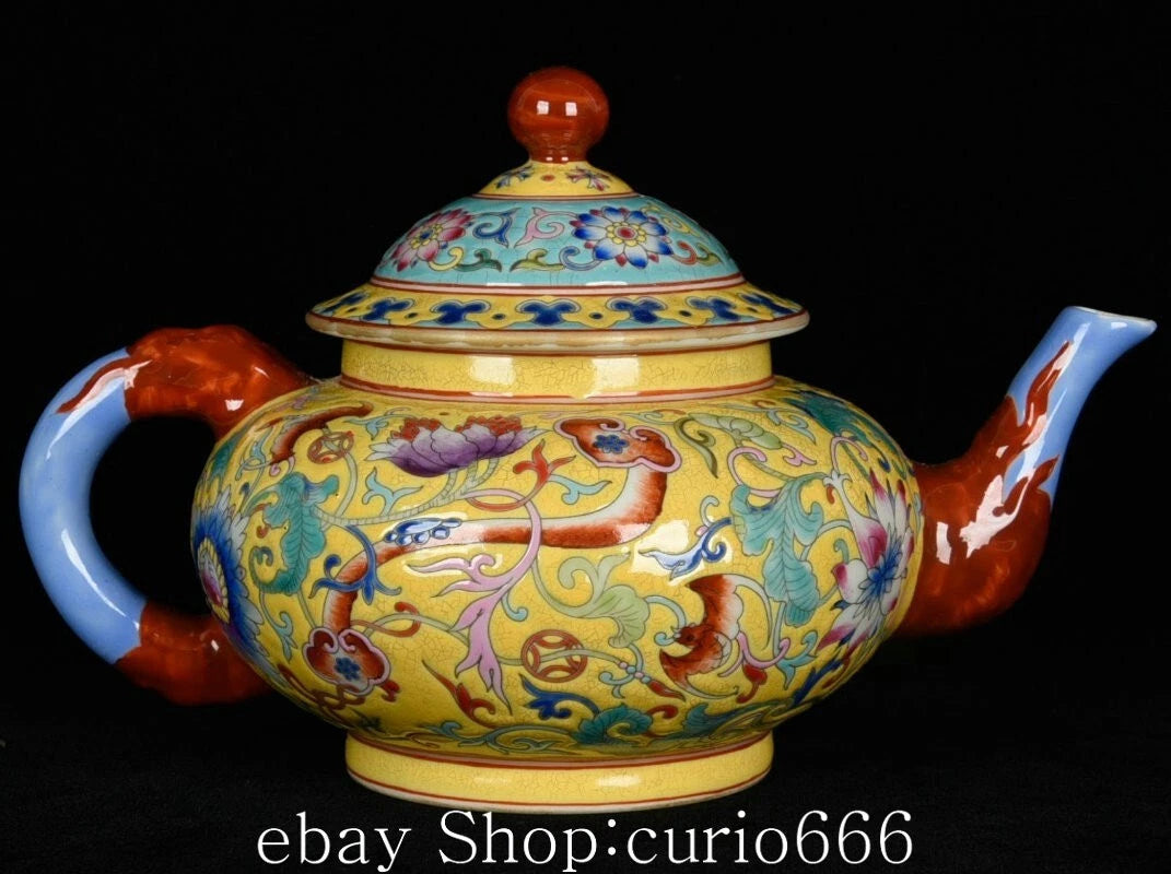 8'' Yongzheng Colour Enamel Porcelain Flower Flowers Pattern Wine Kettle Tea Pot