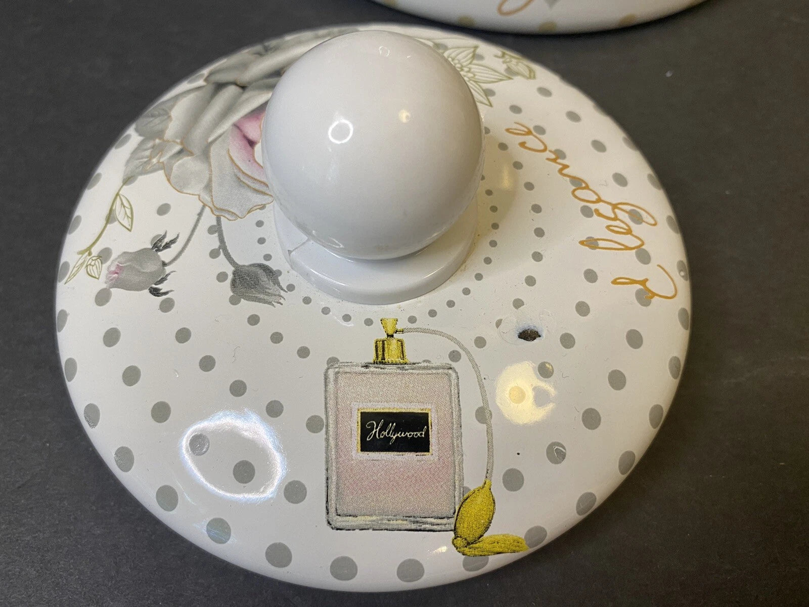 Elegance Enamel Kettle Teapot Handle Pink Rose Perfume Pattern