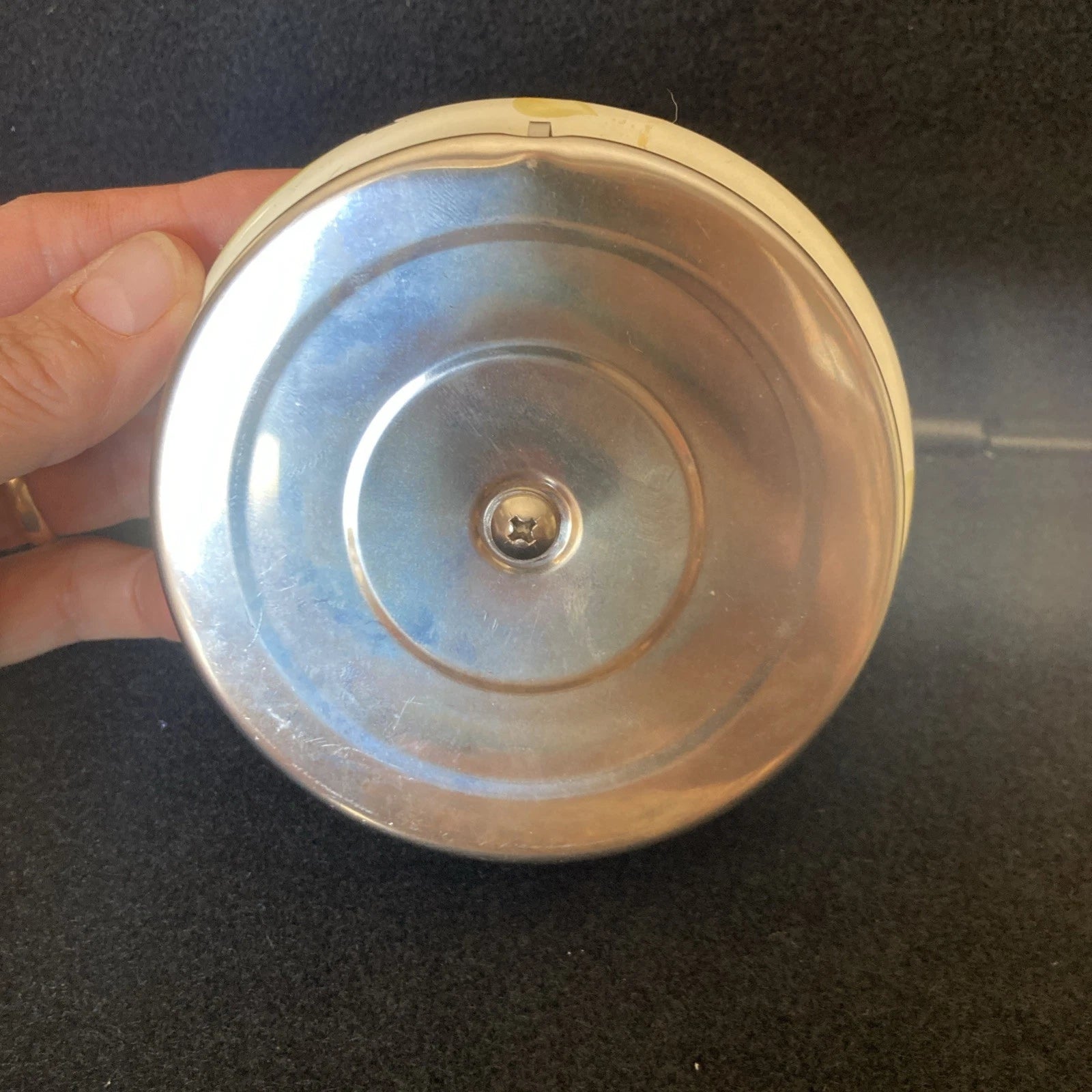 MACKENZIE-CHILDS 2 QT Teapot Kettle PARCHMENT CHECK Retired Color Enamel Loss