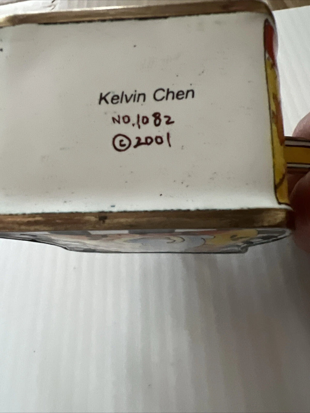 KELVIN CHEN Enamel Mini Copper Hand paint Teapot Cat And Dog Pattern