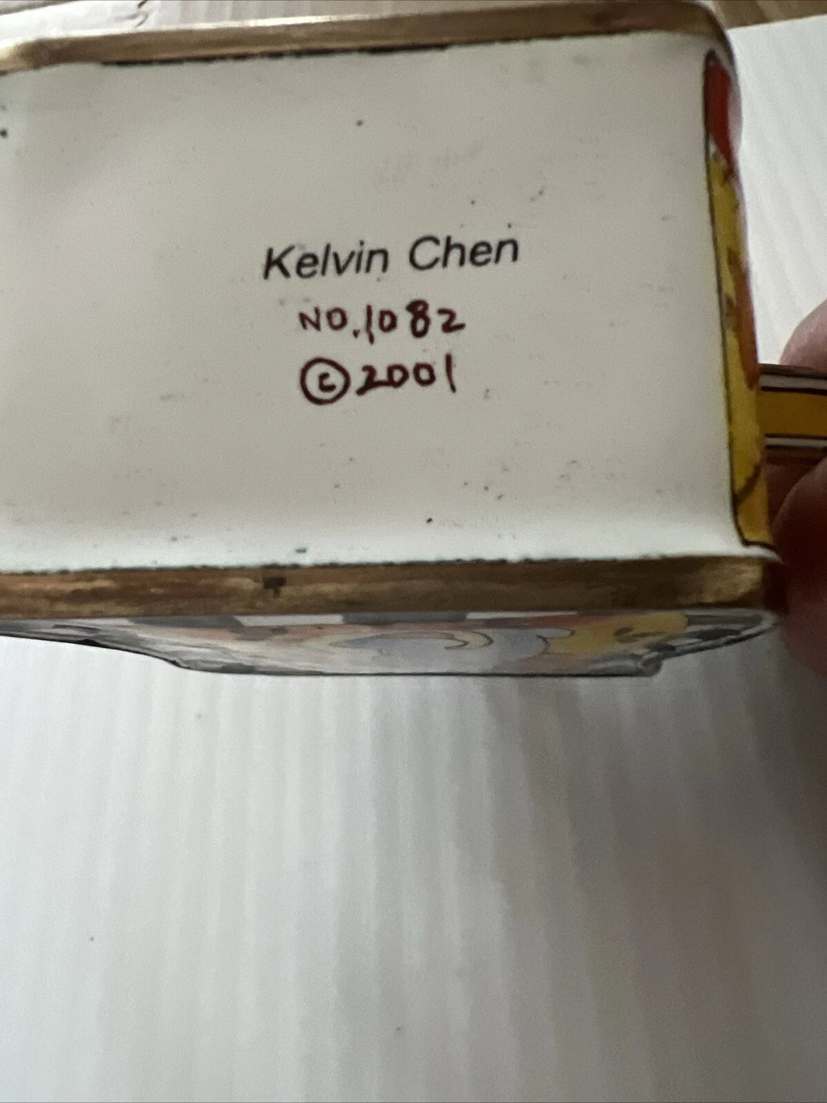 KELVIN CHEN Enamel Mini Copper Hand paint Teapot Cat And Dog Pattern
