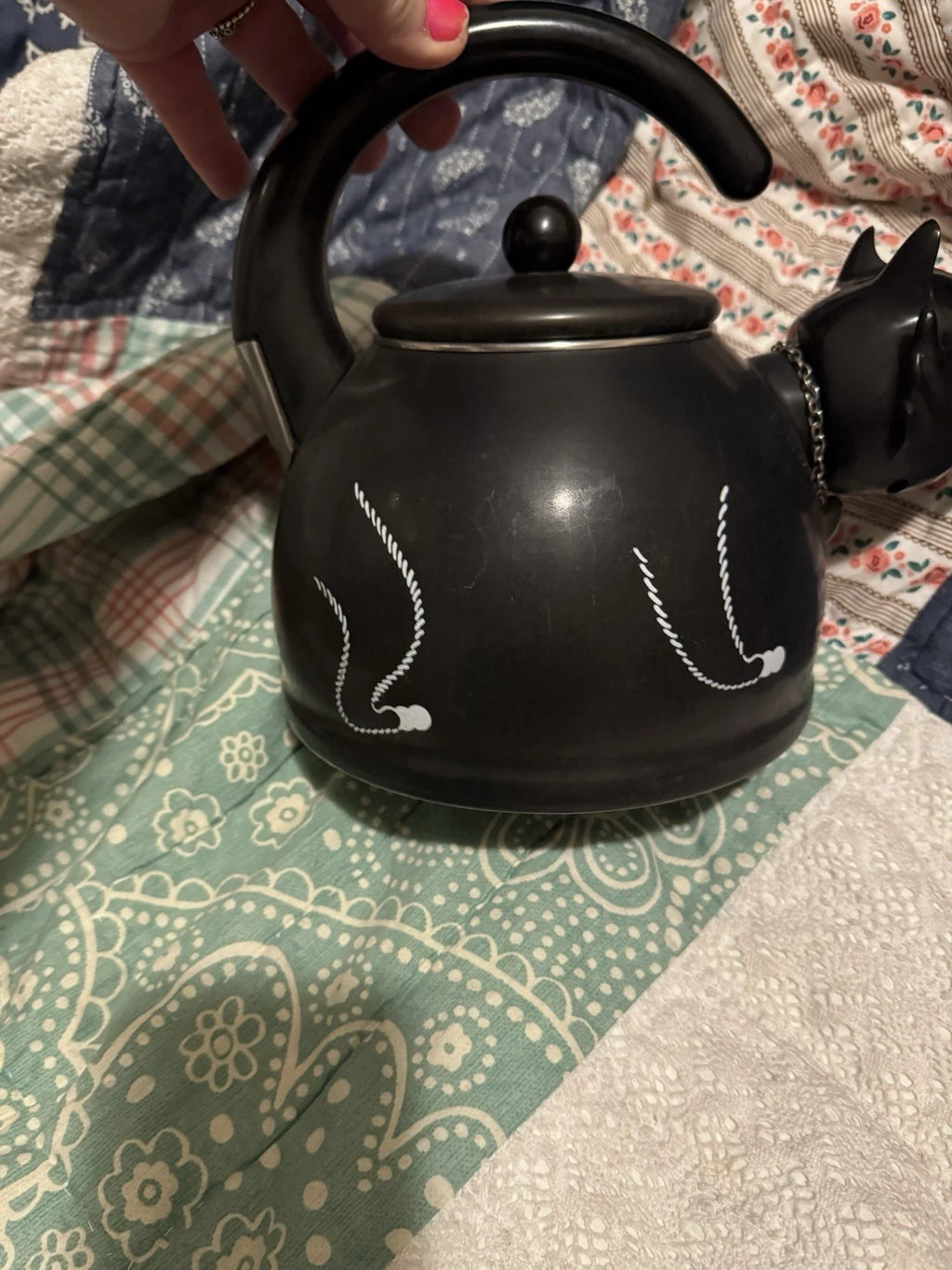 Vintage Rare MM Kamenstein Novelteas TeaCatty Cat Head Whistling Tea Pot