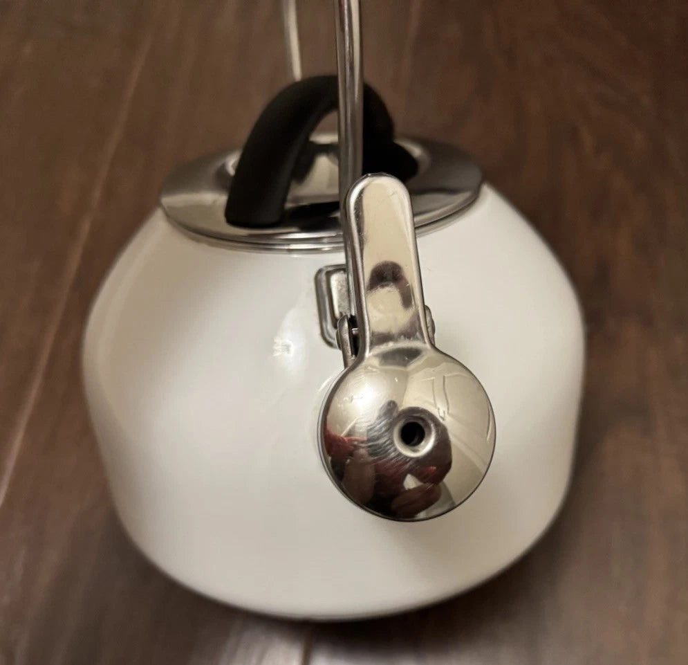 Chantal Landmark Whistling Tea Kettle Teapot White Enamel