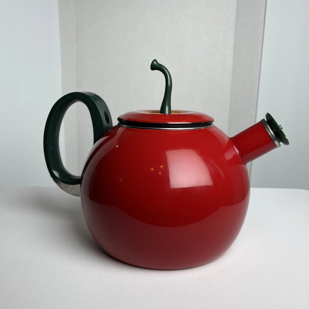 COPCO Red Apple Enamel Teapot Kettle Coffee Pot Kettle 2.5 Qt - Vintage