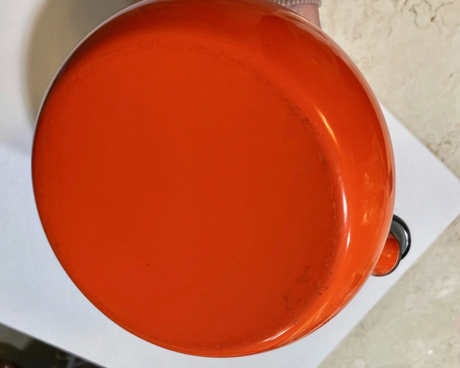 Rachael Ray Orange Enamel Whistling Tea Kettle 1.5 Quart Large Top Handle