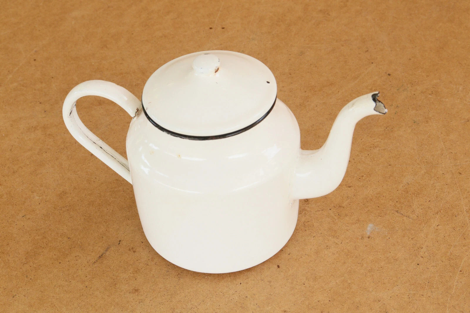 Enamelware Vintage Kitchen Enamel Tea Kettle Teapot Kitchenware Marked 1969