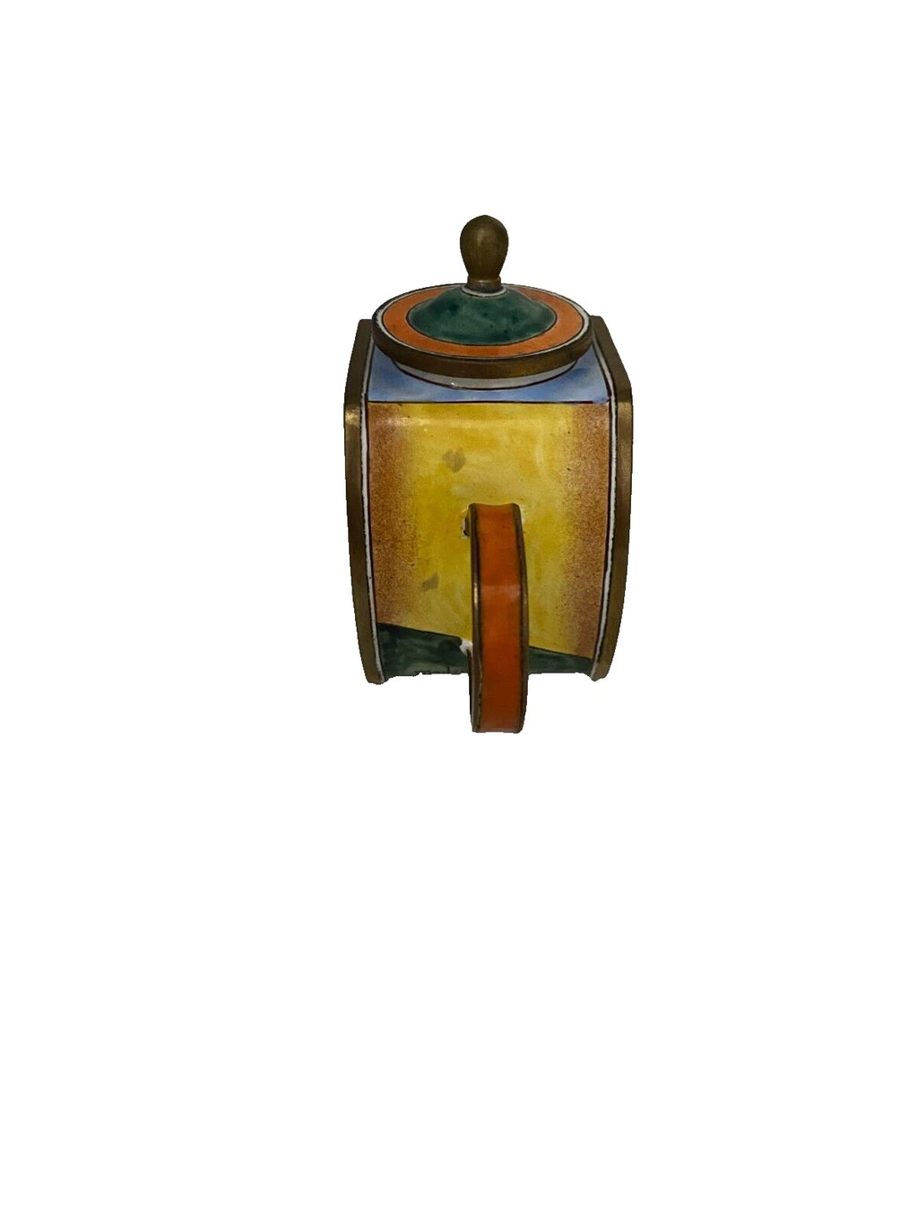 Enamel Lady with Hat Small Tea Pot by Kelvin Chen Signed