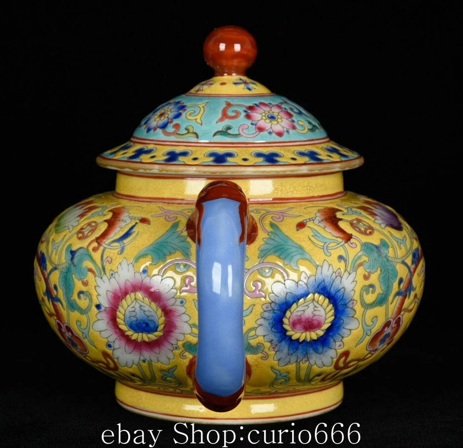 8'' Yongzheng Colour Enamel Porcelain Flower Flowers Pattern Wine Kettle Tea Pot