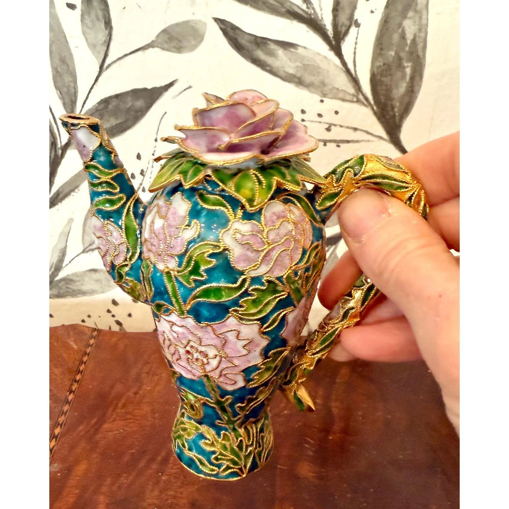 Cloisonne Miniature metal and enamel Teapot from Oriental Treasures