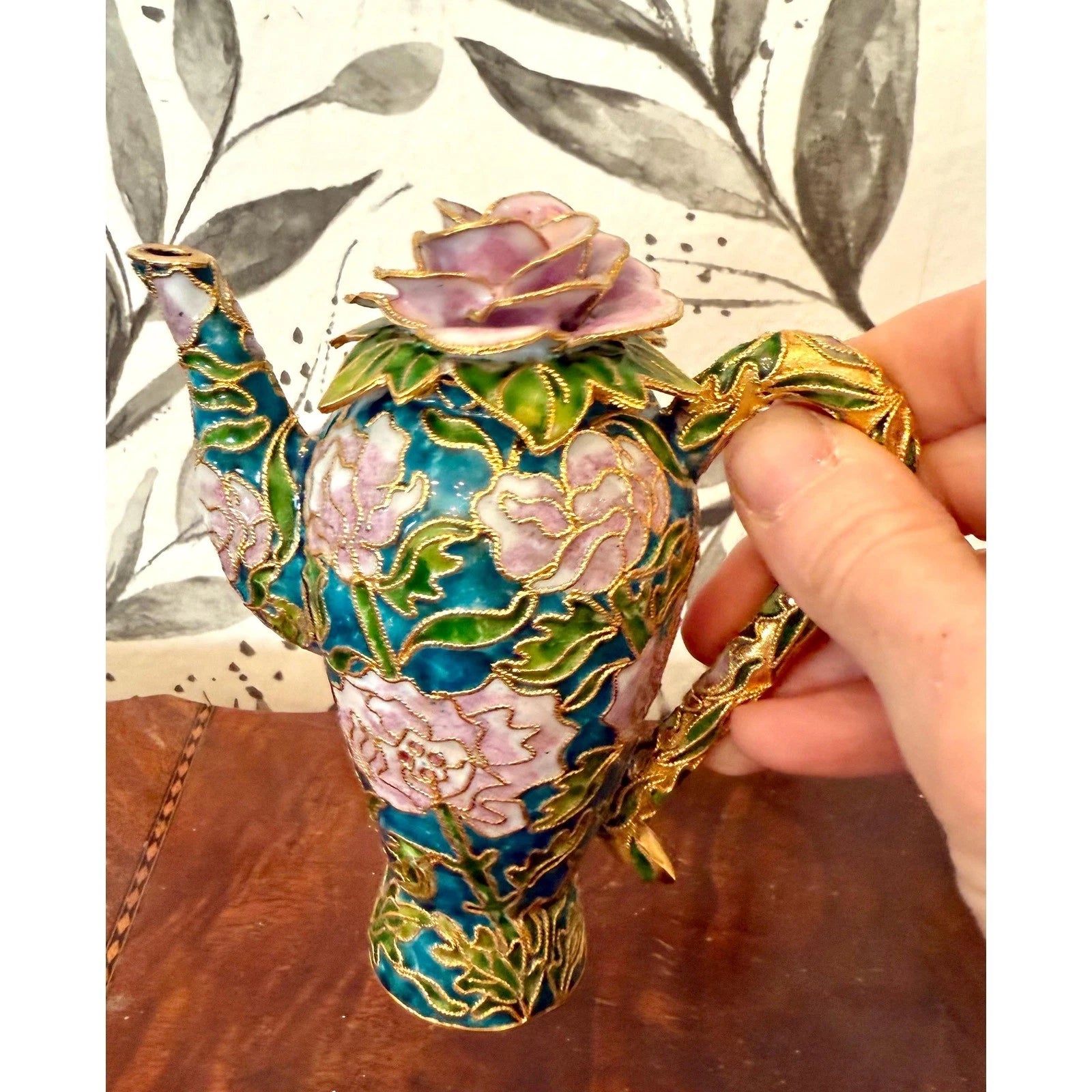 Cloisonne Miniature metal and enamel Teapot from Oriental Treasures