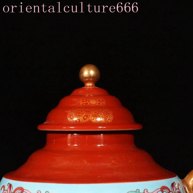 China Dynasty cloisonne enamel porcelain gilt flowers Pattern Tea makers Tea Pot