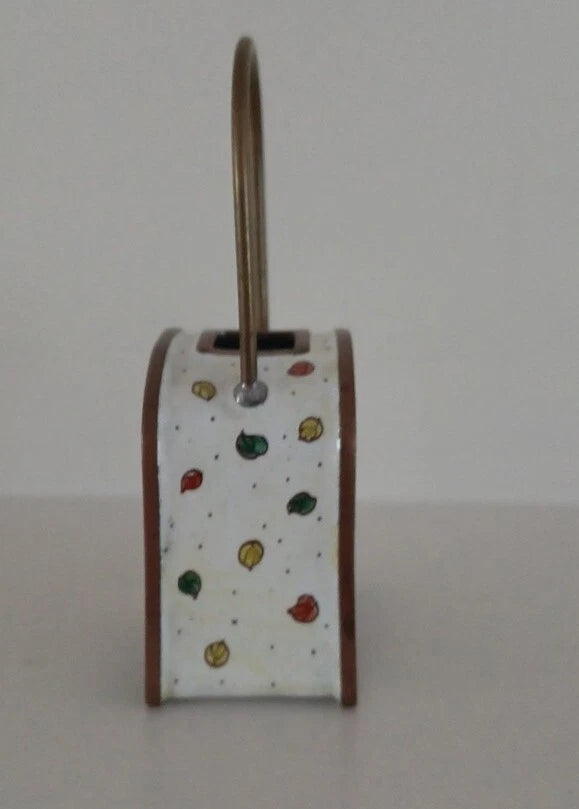 Miniature Empress Arts Enamel Teapot Tree Frog Foliage - Missing Lead