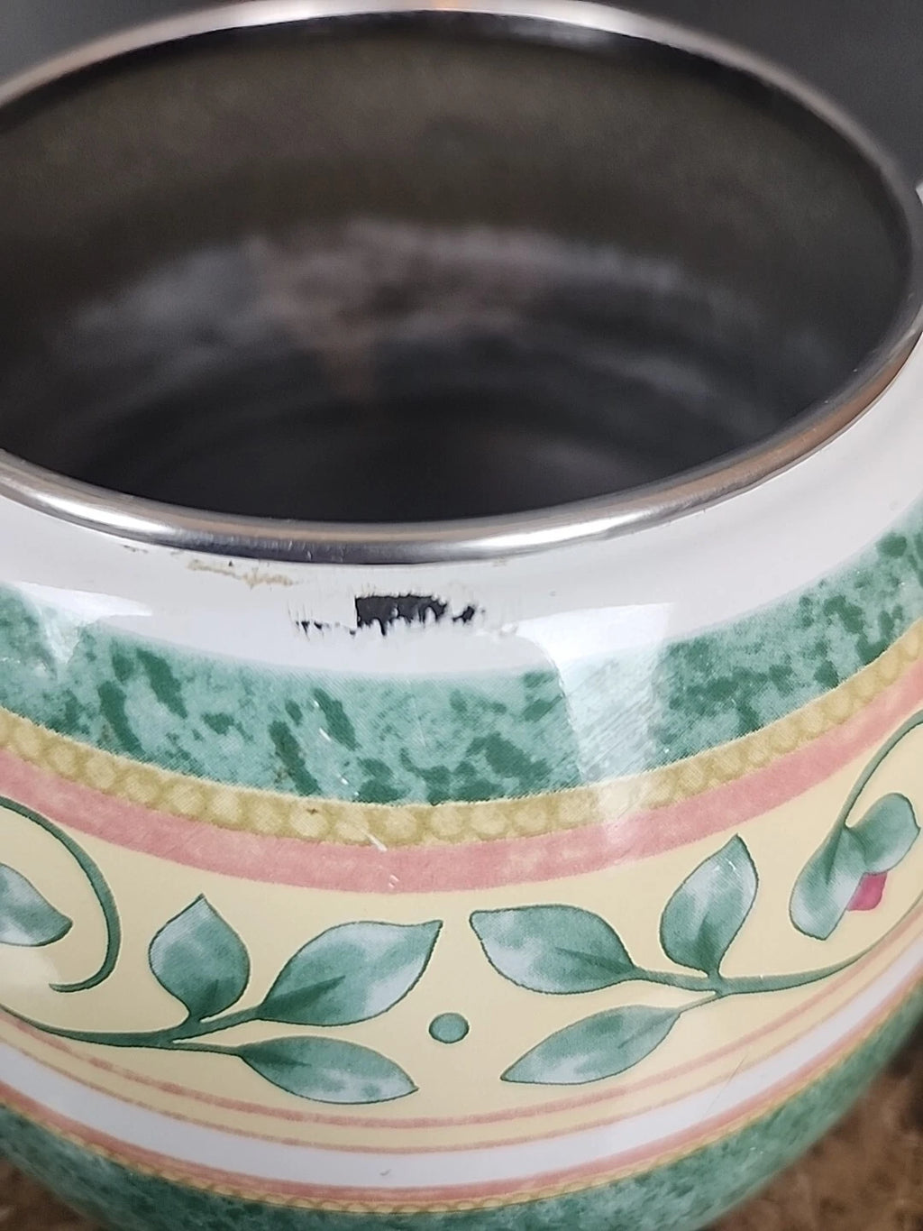 Pfaltzgraff French Quarter Tea Kettle Teapot Enamel on Steel Read Description