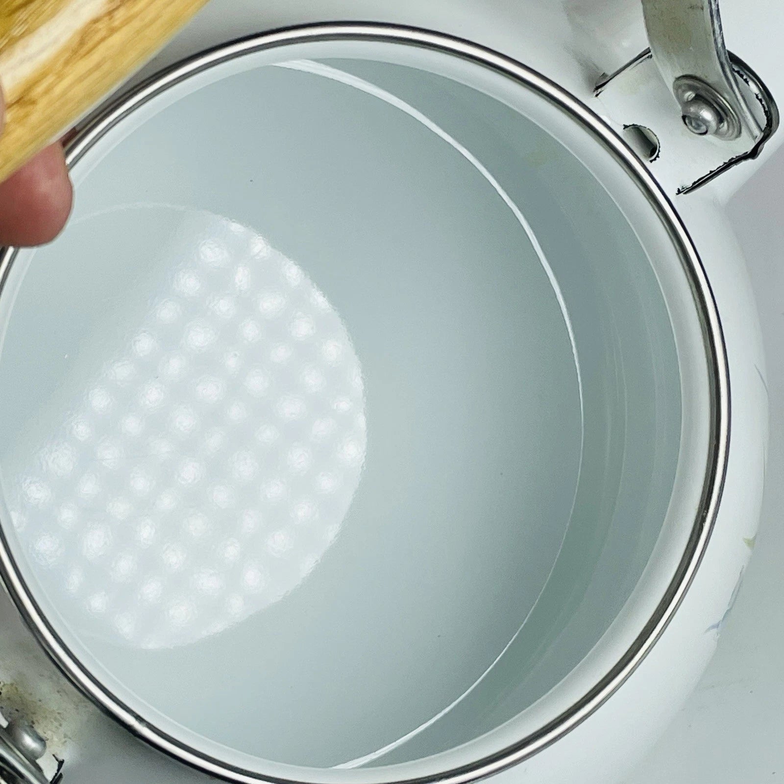 VTG Lincoware Corelle Coordinates SHADOW IRIS Tea Kettle Pot Enamel Over Metal