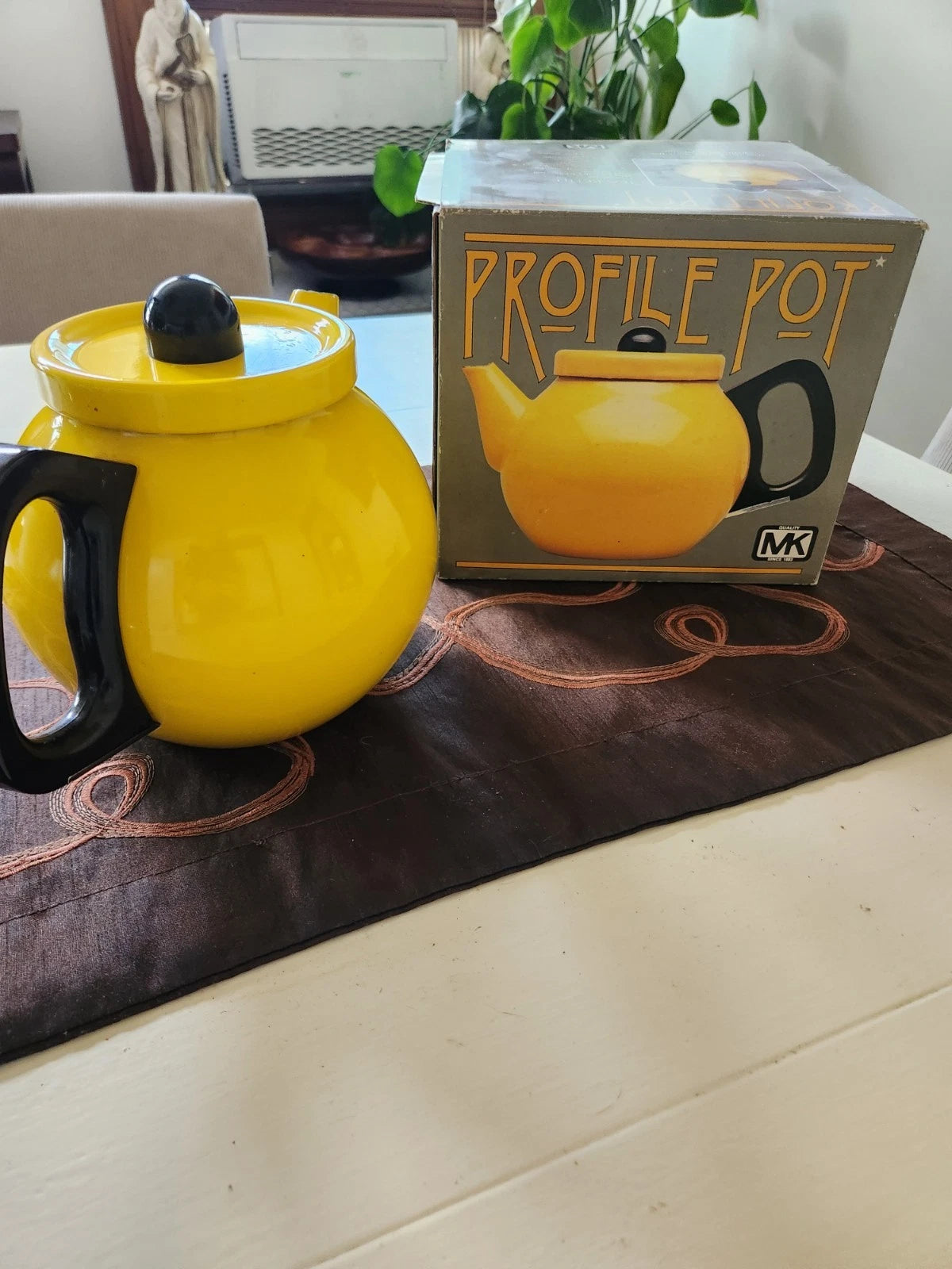 Vintage Yellow Tea Pot