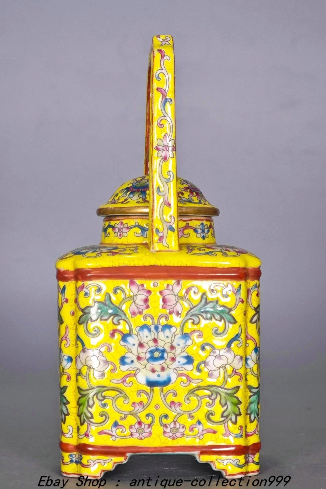 7.2" Yongzheng Enamel Colour Porcelain Gilt Flower Pattern Wine Tea Pot Flagon