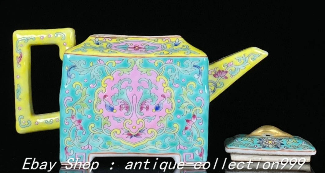 5.9" Yongzheng Enamel Colour Porcelain Gilt Flower Pattern Wine Tea Pot Flagon