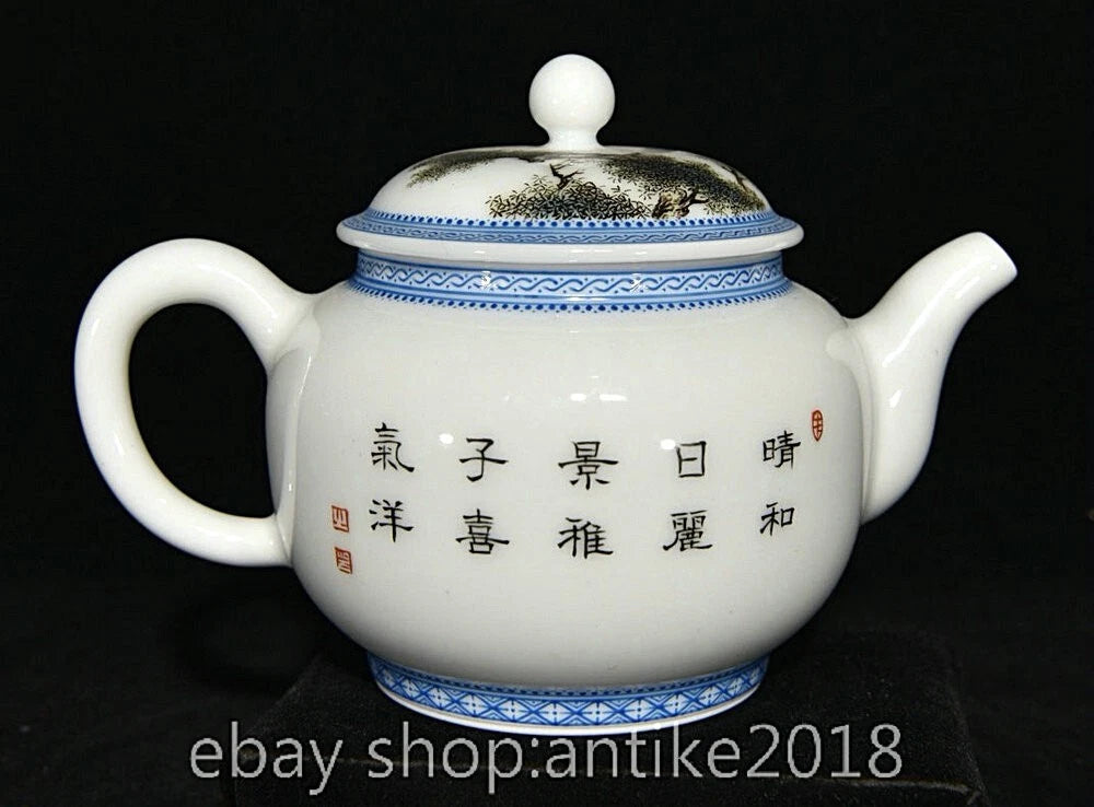 5.6" Old Chinese Yongzheng Enamel Porcelain Dynasty Child Play Tea Pot Kettle