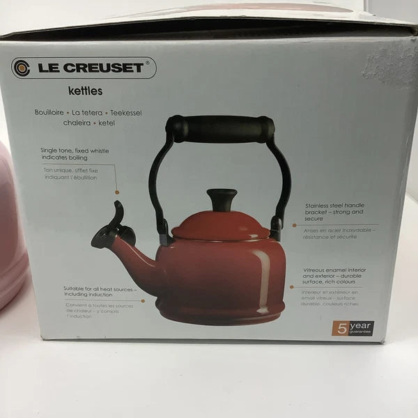 Le Creuset Pink Enamel Whistling Tea Kettle 1.25 Quart