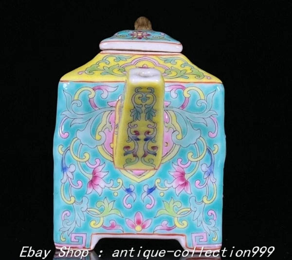 5.9" Yongzheng Enamel Colour Porcelain Gilt Flower Pattern Wine Tea Pot Flagon
