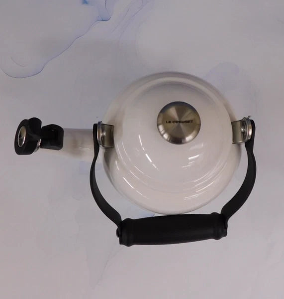 Le Creuset Enamel on Steel 1.25 Quart Demi Tea Kettle, White- New