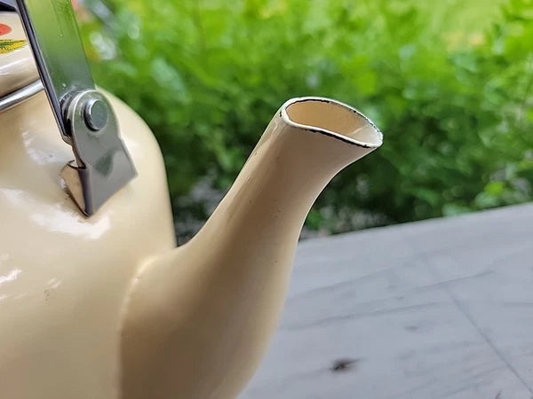 Vtg Japan Tea Pot Kettle w Wooden Handle & Top, FRAISE 1981 GAILSTYN-SUTTON