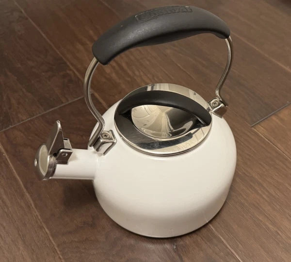 Chantal Landmark Whistling Tea Kettle Teapot White Enamel