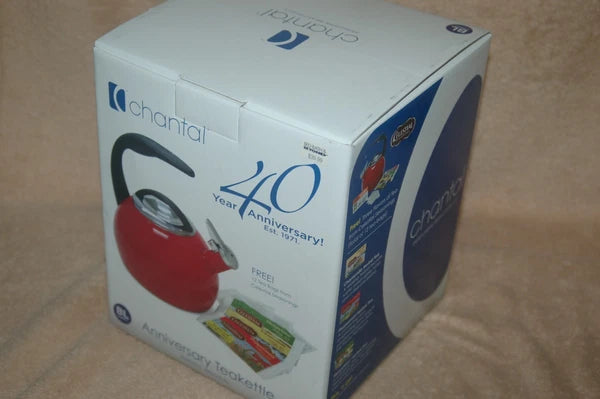 Chantal Enamel On Steel Whistling Teakettle Cobalt Navy Blue New in Open Box 2qt