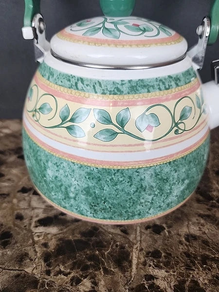 Pfaltzgraff French Quarter Tea Kettle Teapot Enamel on Steel Read Description