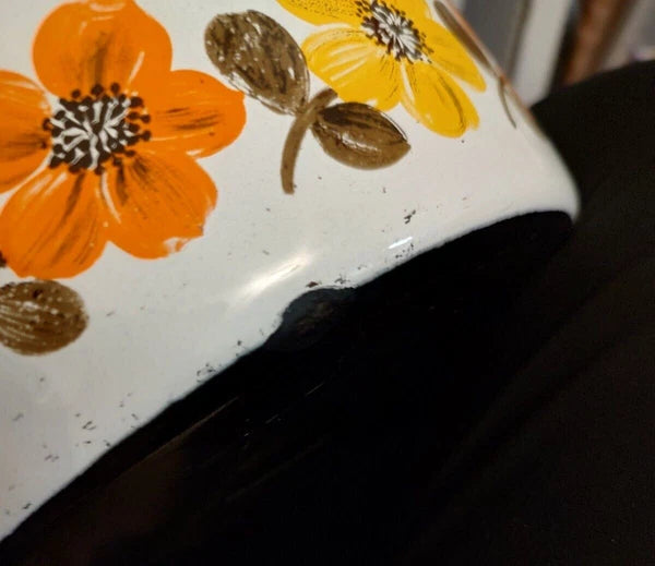 Austria Email Primavera Enamel Whistling Tea Kettle Retro Floral Vintage