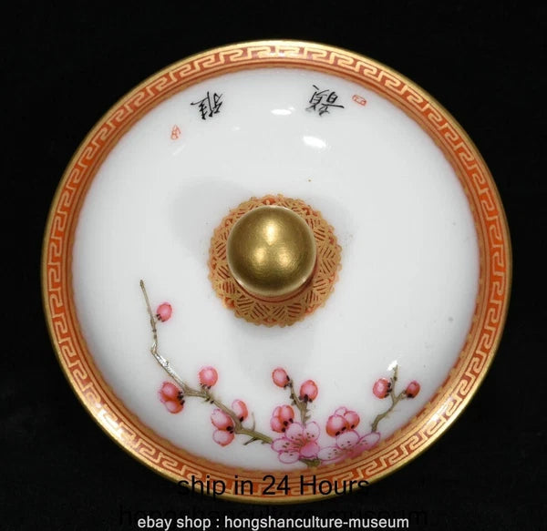 6.4" Yongzheng Marked Enamel Colour Porcelain Flower Bird Wine Tea Pot Flagon