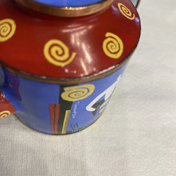 Charlotte Di Vita Bass Drummer Minature Teapot Enamel Numbered