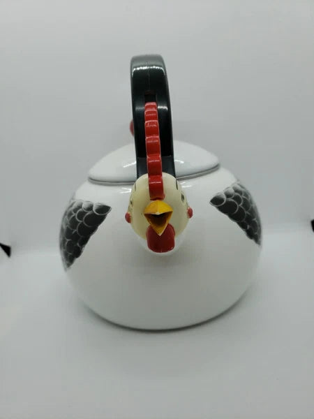 M. Kamenstein, Inc 1986 Enamel Rooster/Chicken Teapot Tea Kettle