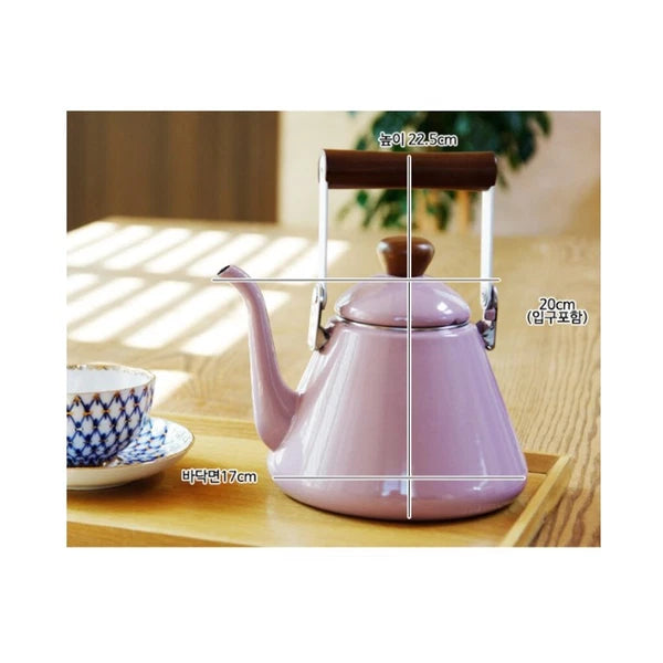 Kocaco Enamel on Steel Drip Tea Kettle Teapot Induction 1.7L/1.79 Quart,Purple