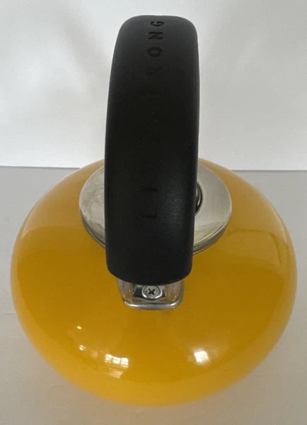 Tea Pot Chantal Livestrong Enamel Loop Whistling Kettle Yellow 1.8 Quart Vintage