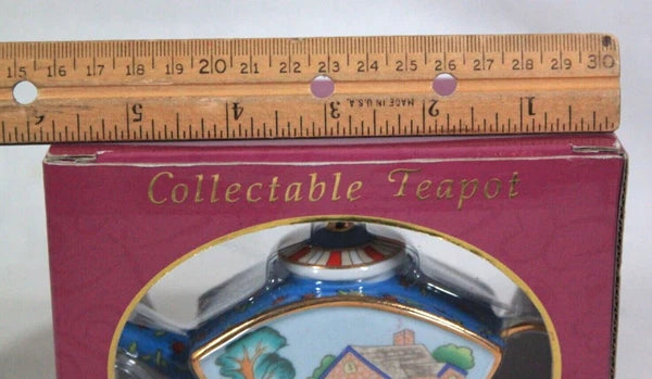 MY TREASURE HAND PAINTED PORCELAIN DECORATIVE MINIATURE TEAPOT NEW IN BOX #1