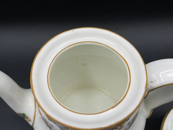 ROYAL DOULTON 1920s Art Deco Tea Set Floral Flowers Hand Painted Enameled