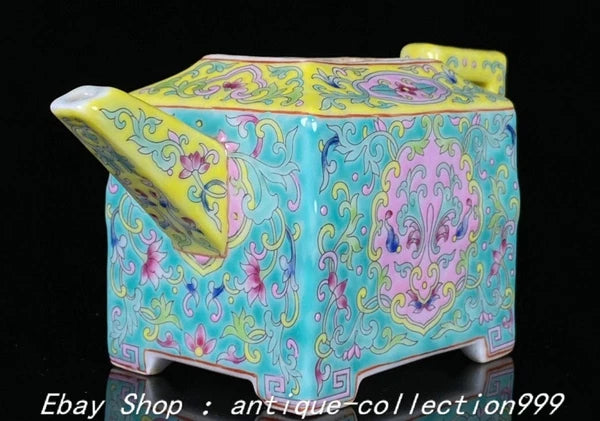 5.9" Yongzheng Enamel Colour Porcelain Gilt Flower Pattern Wine Tea Pot Flagon
